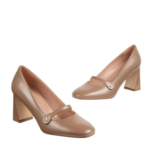 L.K. Bennett Cissy Mary Jane Brown Mocha Leather Motif Courts